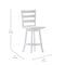 Flash Furniture Liesel Wooden Classic Ladderback Swivel Counter Height Barstool w/Solid Wood Seat, Antique Wht Wsh ES-UN-31WS-24-WH-GG - alternate 4